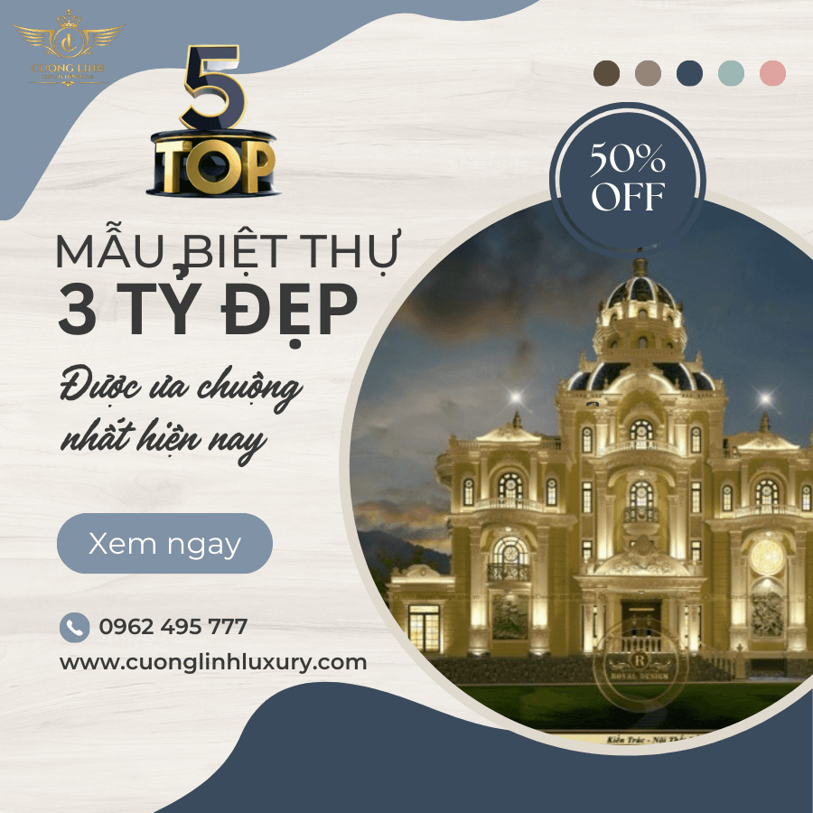 top 5 mẫu biệt thự Tân cổ điển sang trọng, vượt thời gian 3